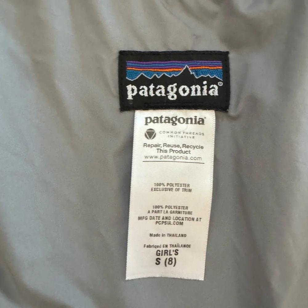 Patagonia Girls' Pelage Jacket Black Faux Fur Size 8 - Picture 6 of 8
